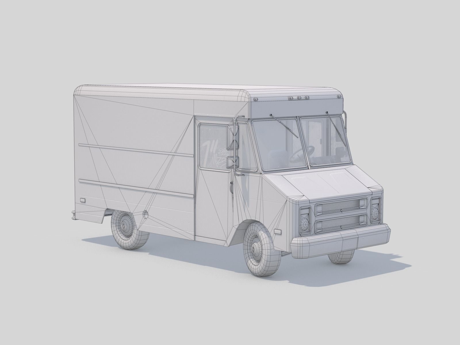 Classic  Van - C4D Rigg - PBR Low-poly 3D model_15