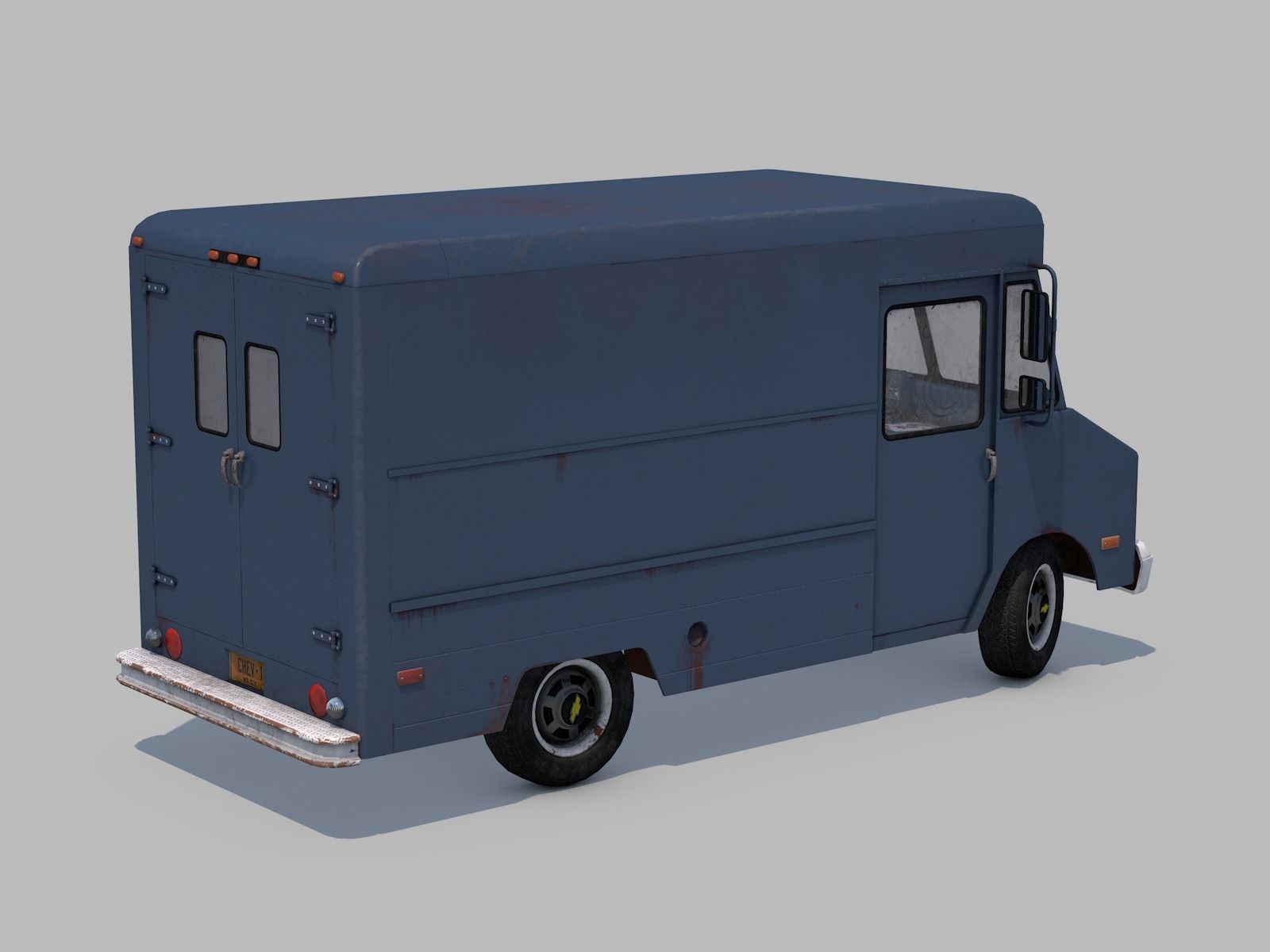 Classic  Van - C4D Rigg - PBR Low-poly 3D model_3
