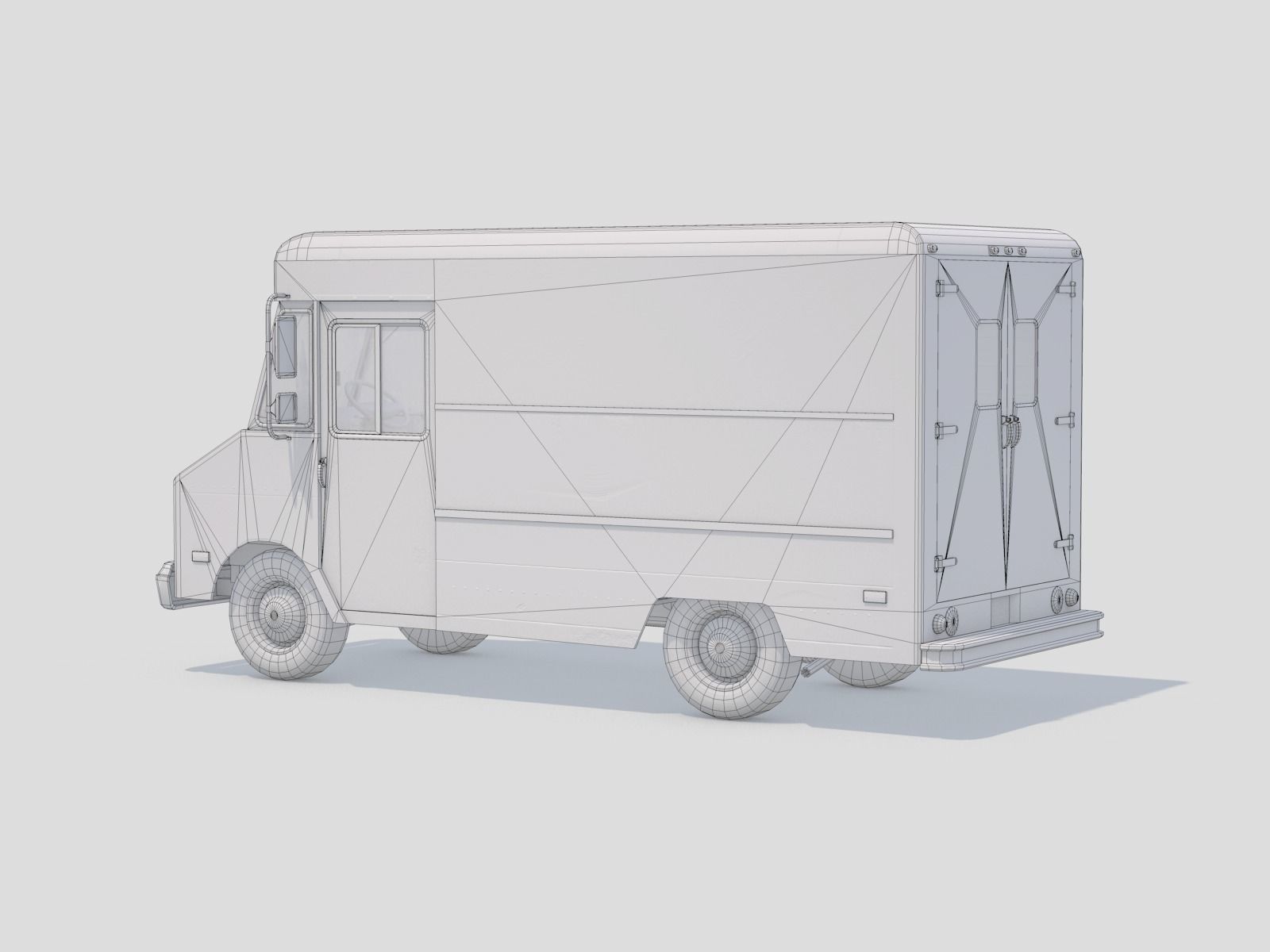 Classic  Van - C4D Rigg - PBR Low-poly 3D model_16