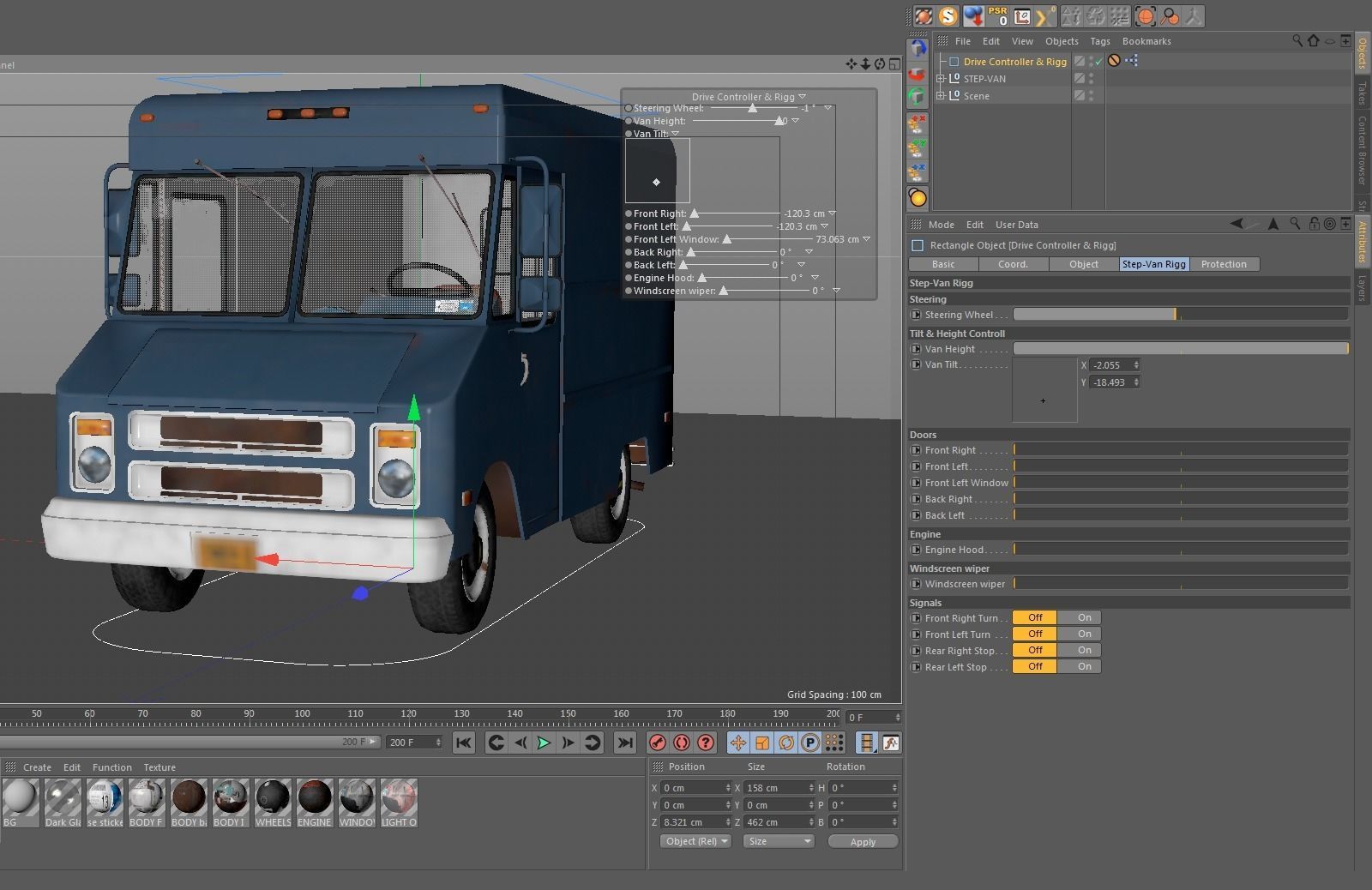 Classic  Van - C4D Rigg - PBR Low-poly 3D model_20