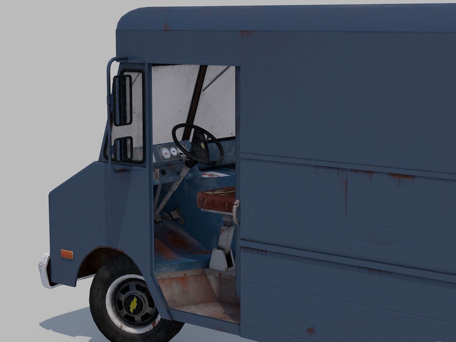 Classic  Van - C4D Rigg - PBR Low-poly 3D model_5