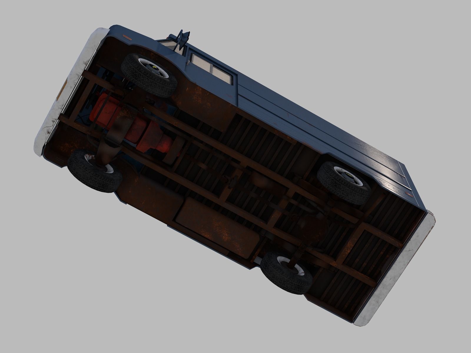 Classic  Van - C4D Rigg - PBR Low-poly 3D model_7