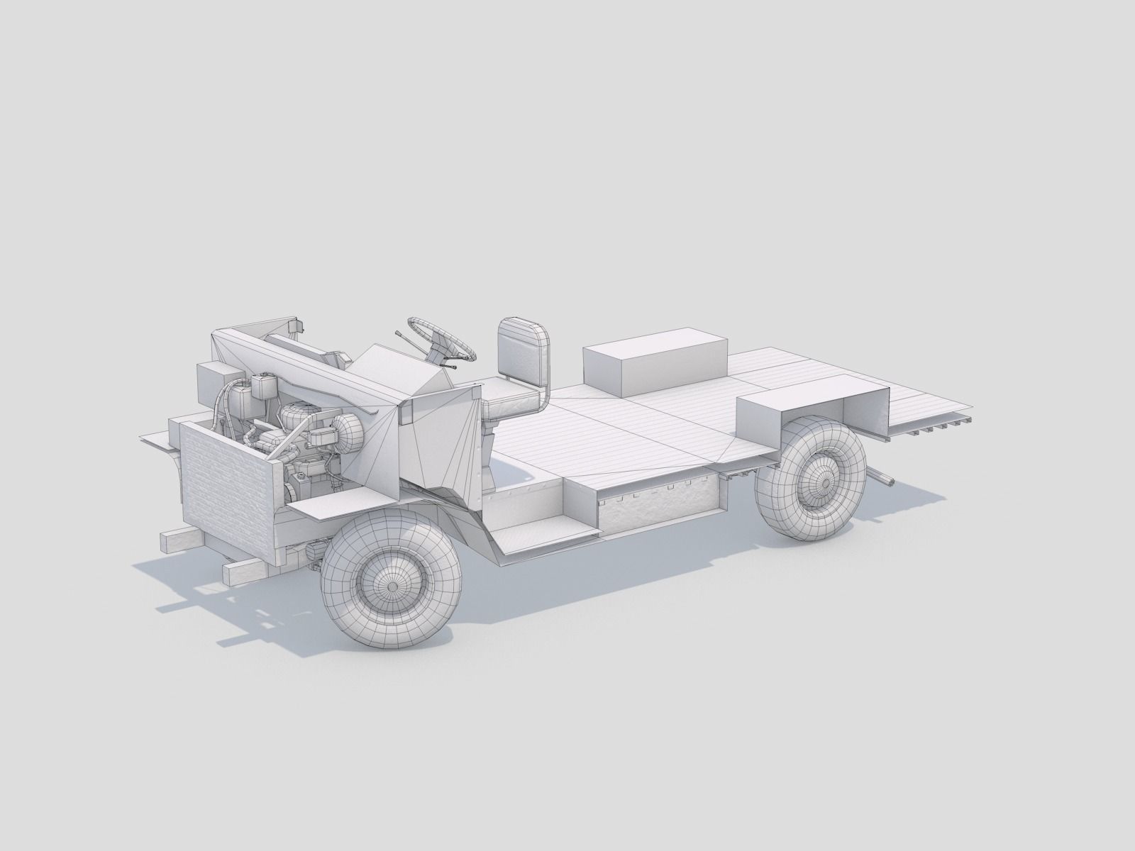 Classic  Van - C4D Rigg - PBR Low-poly 3D model_17