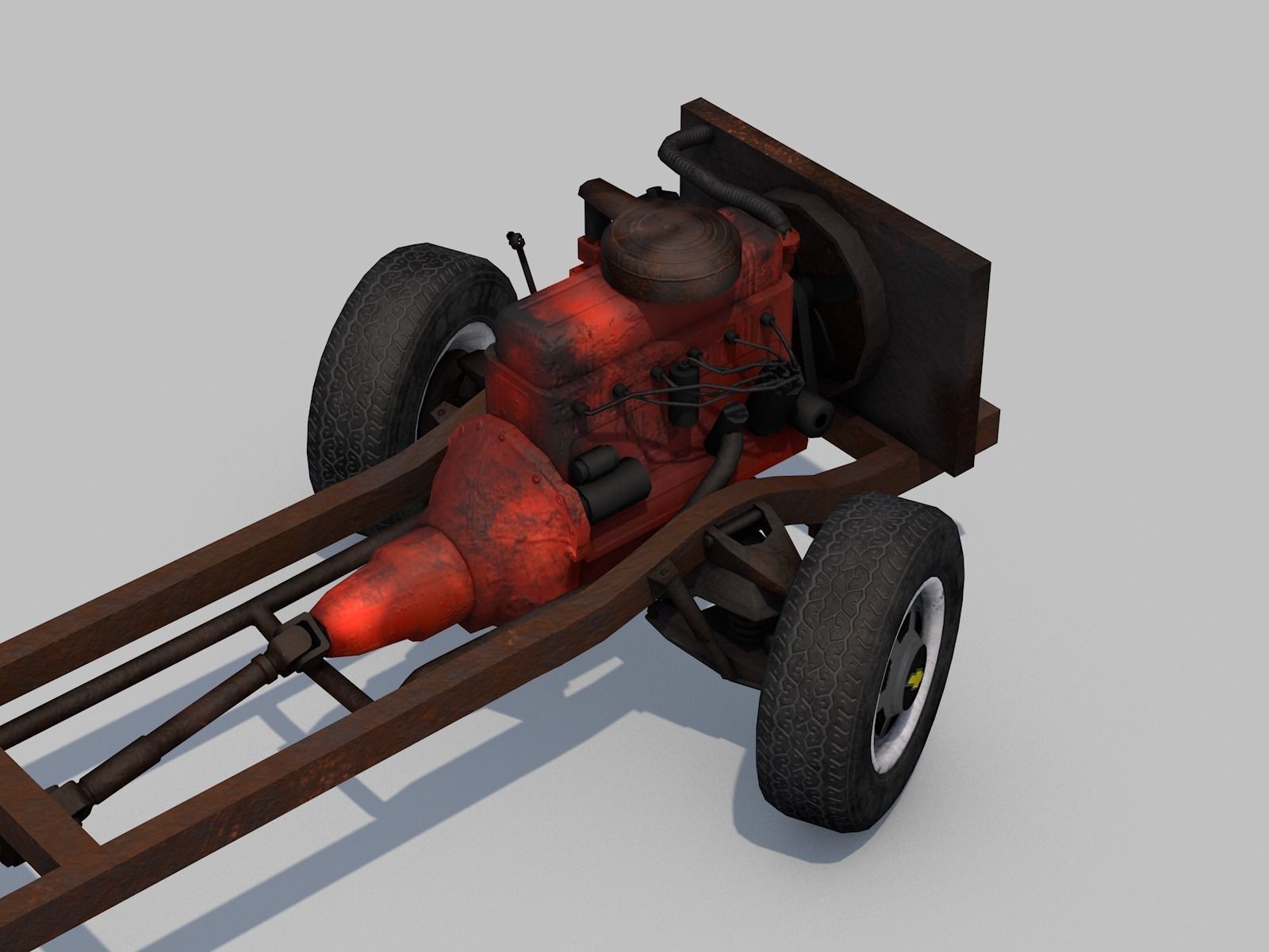 Classic  Van - C4D Rigg - PBR Low-poly 3D model_9