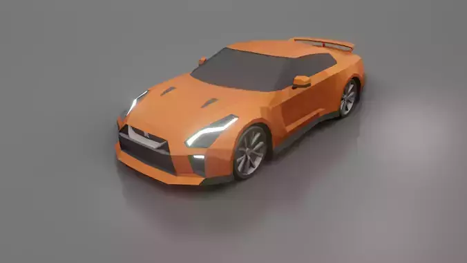 Nissan GT-R 2020 low poly 3D model
