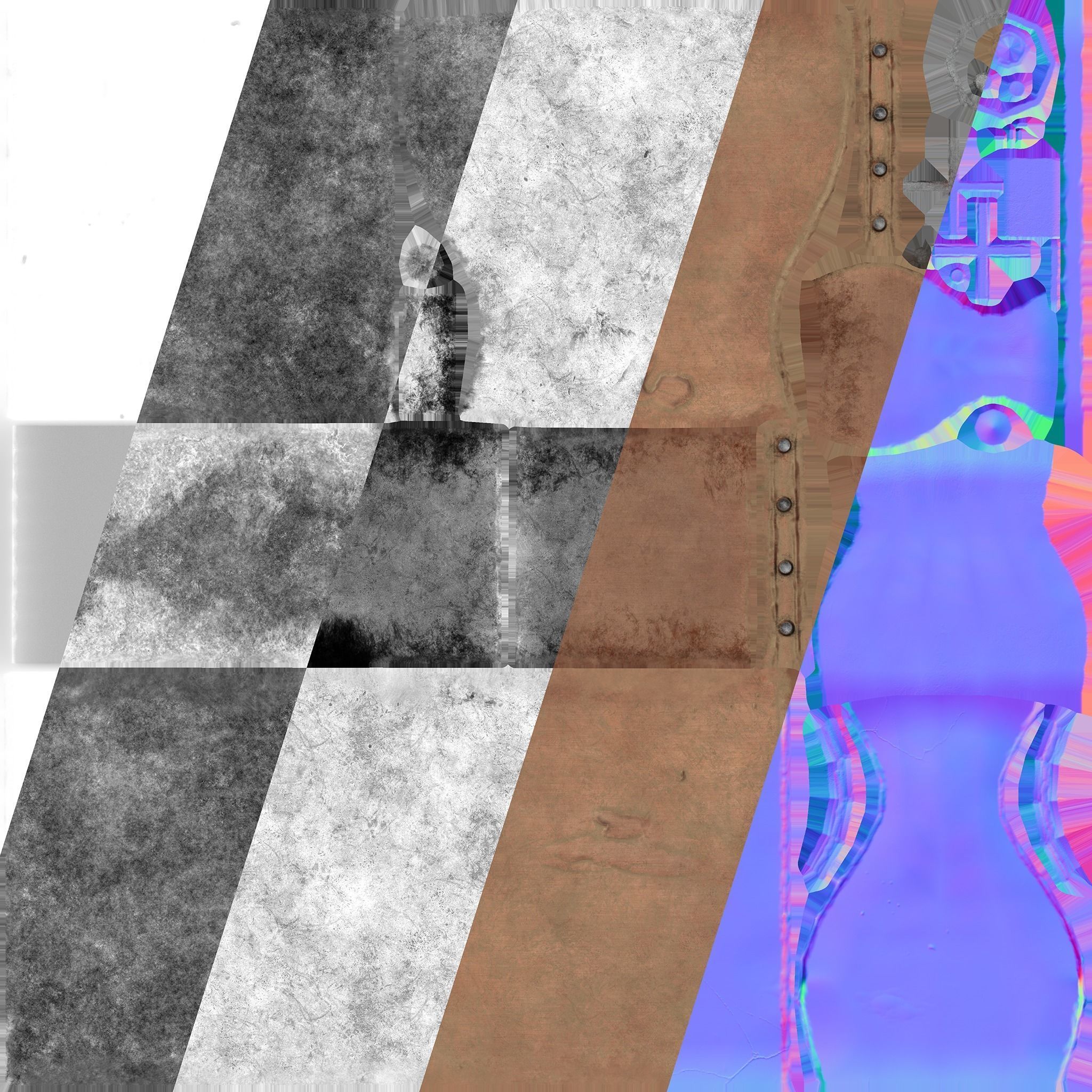 Pipes copper pipe with lines Low-poly 3D model_16