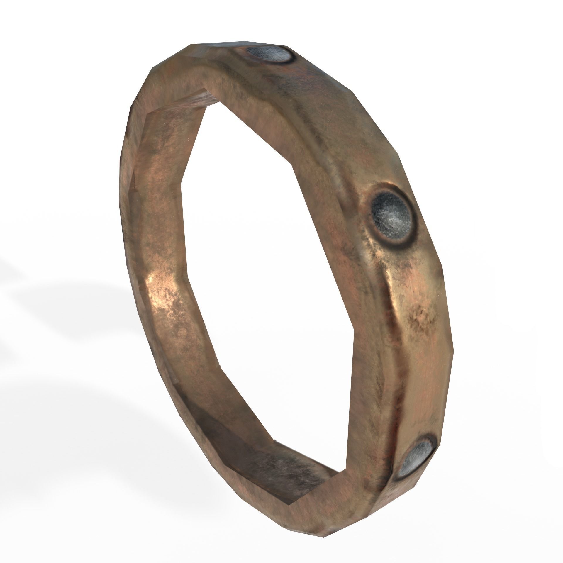 Pipes copper pipe with lines Low-poly 3D model_14