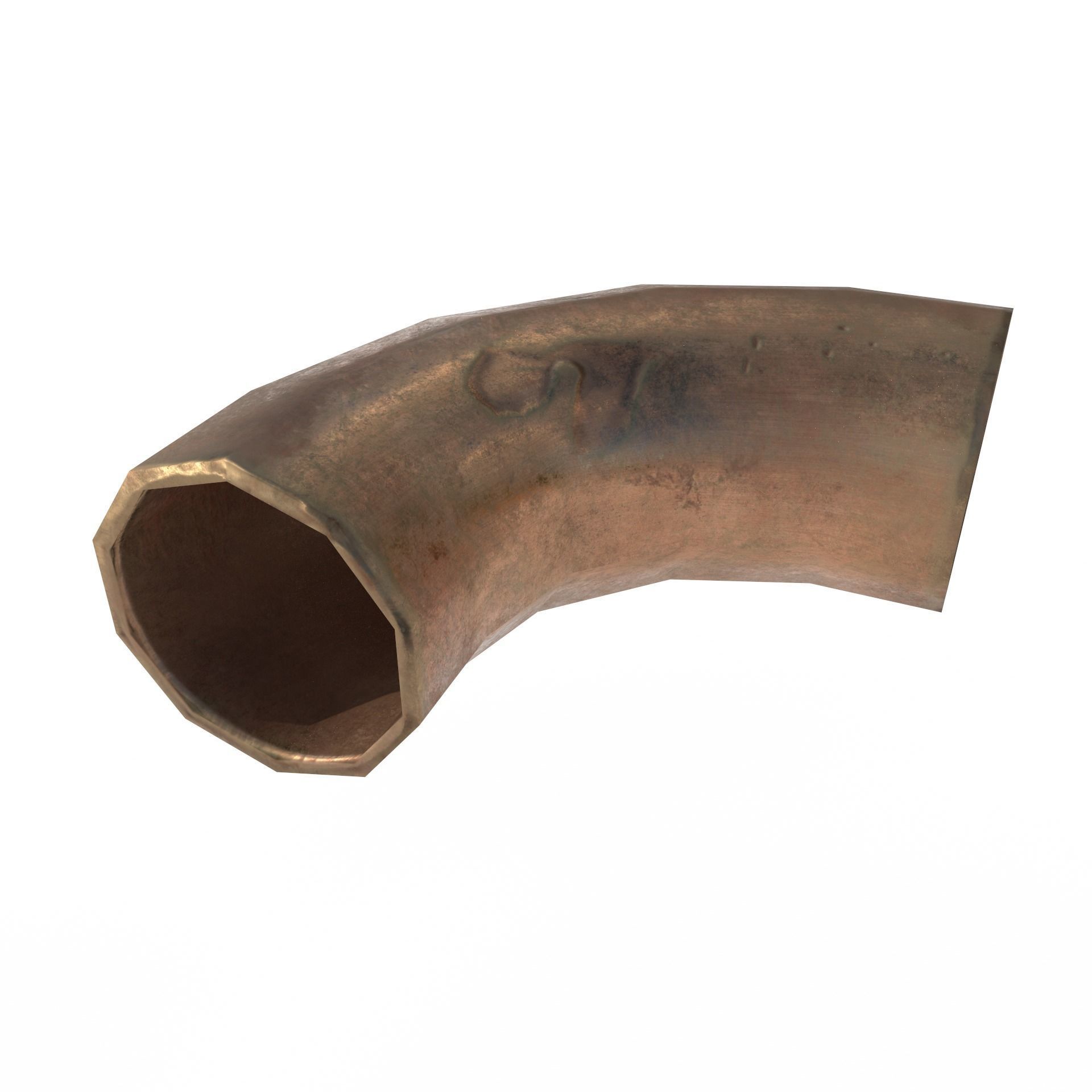 Pipes copper pipe with lines Low-poly 3D model_10