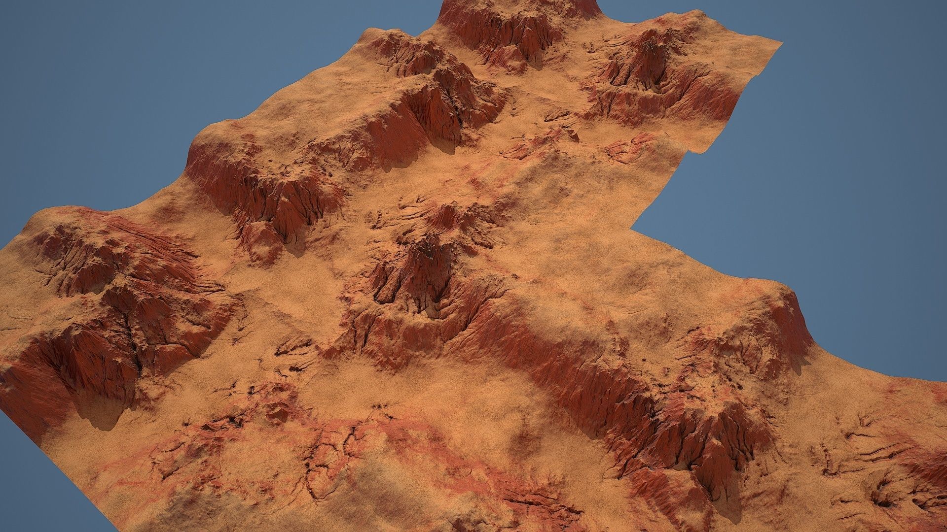 Tileable crossroad canyon with red rocks and sand Low-poly 3D model_10