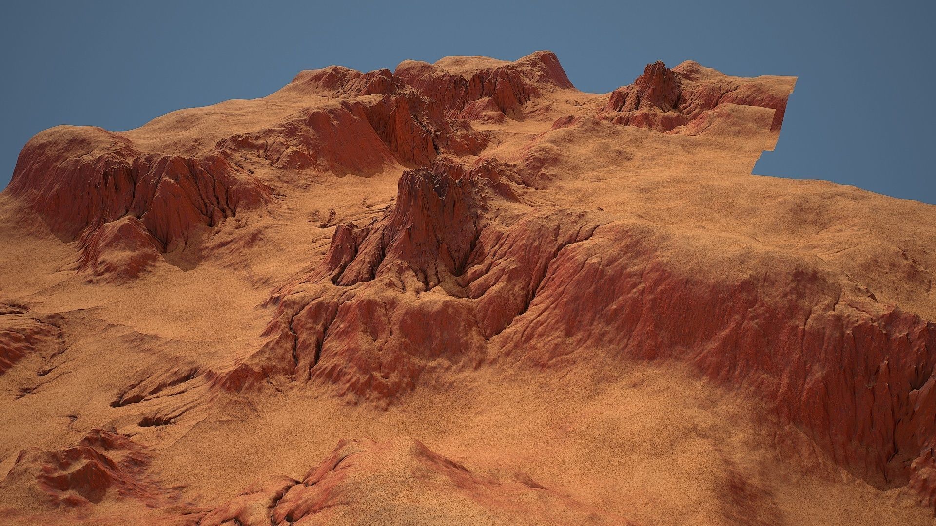 Tileable crossroad canyon with red rocks and sand Low-poly 3D model_9