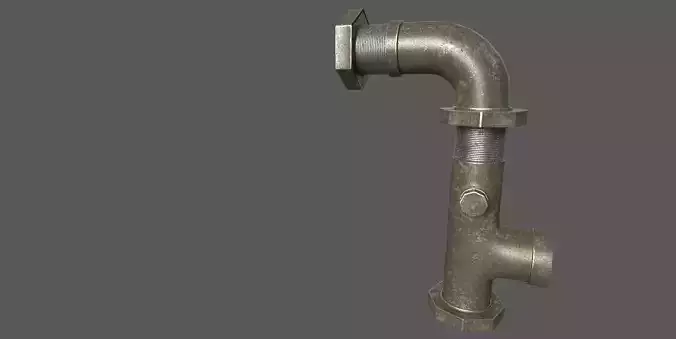 Industrial Pipe low poly 3d model