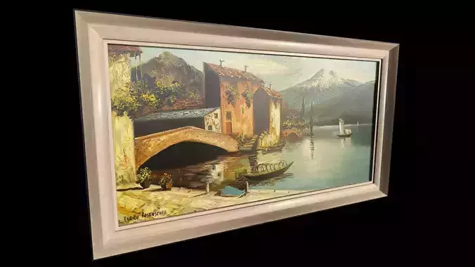 Rivertown Oil Painting 3D model