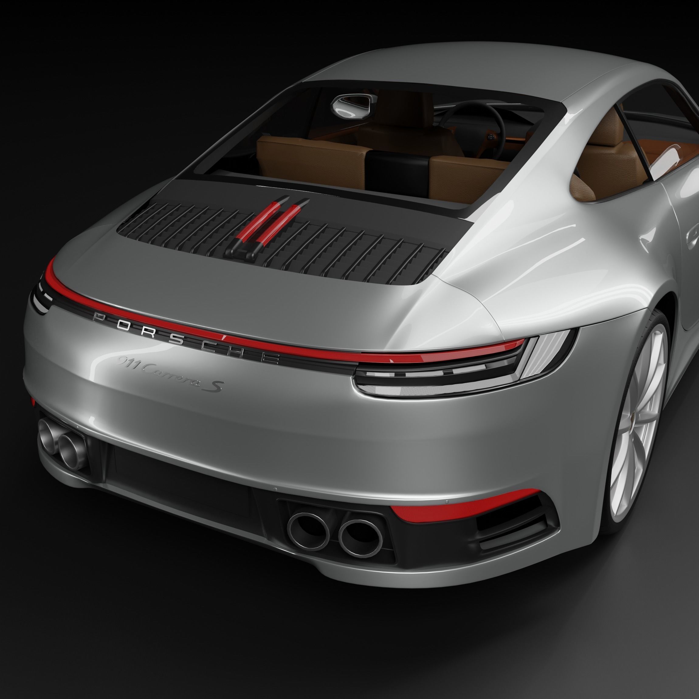Porshe 911 carrera s coupe 2019 MODEL Low-poly 3D model_6