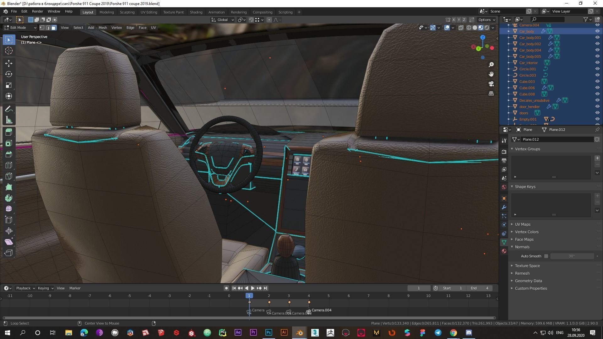 Porshe 911 carrera s coupe 2019 MODEL Low-poly 3D model_19