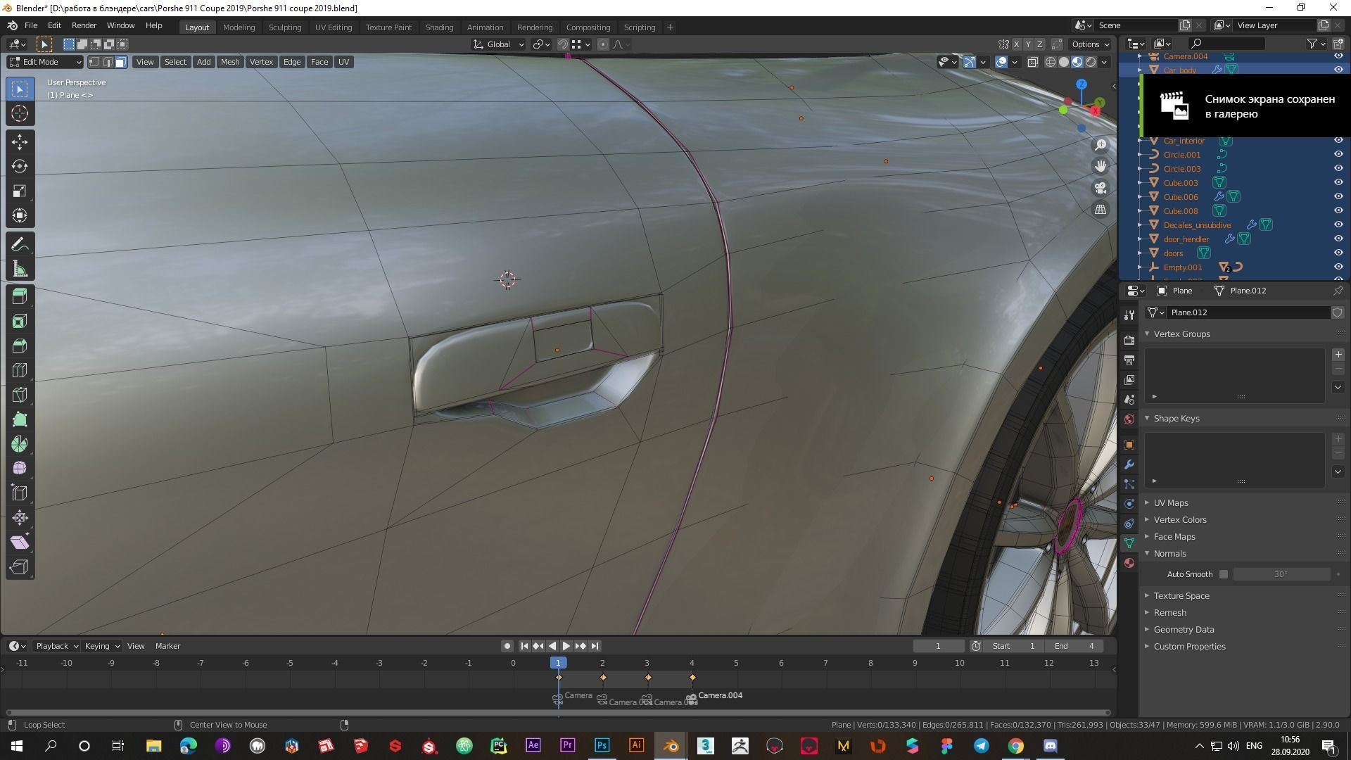 Porshe 911 carrera s coupe 2019 MODEL Low-poly 3D model_15