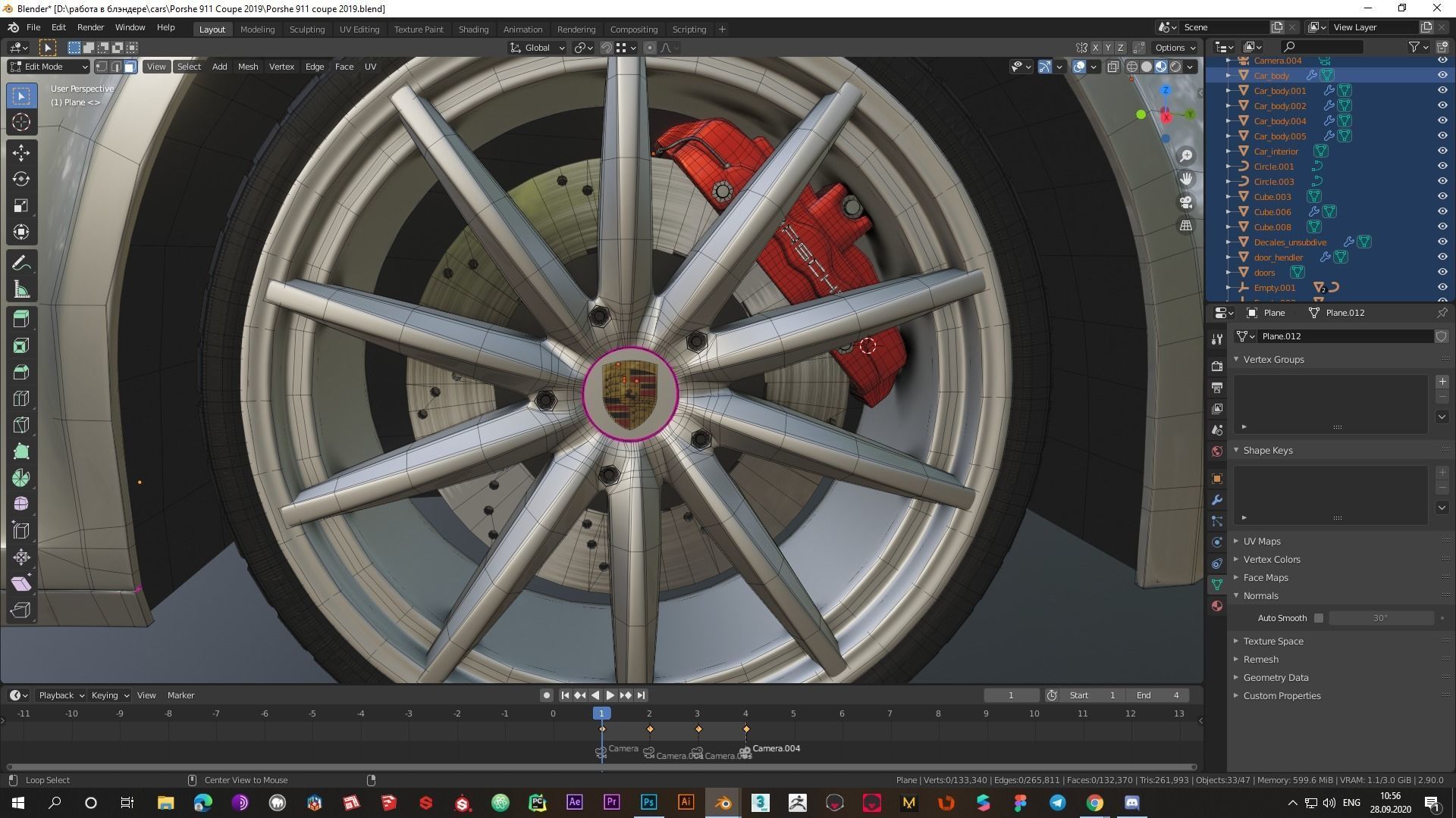 Porshe 911 carrera s coupe 2019 MODEL Low-poly 3D model_14