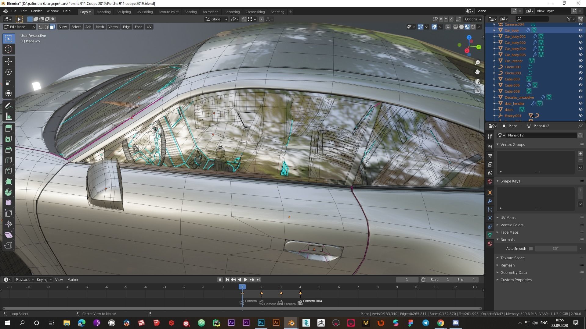 Porshe 911 carrera s coupe 2019 MODEL Low-poly 3D model_10
