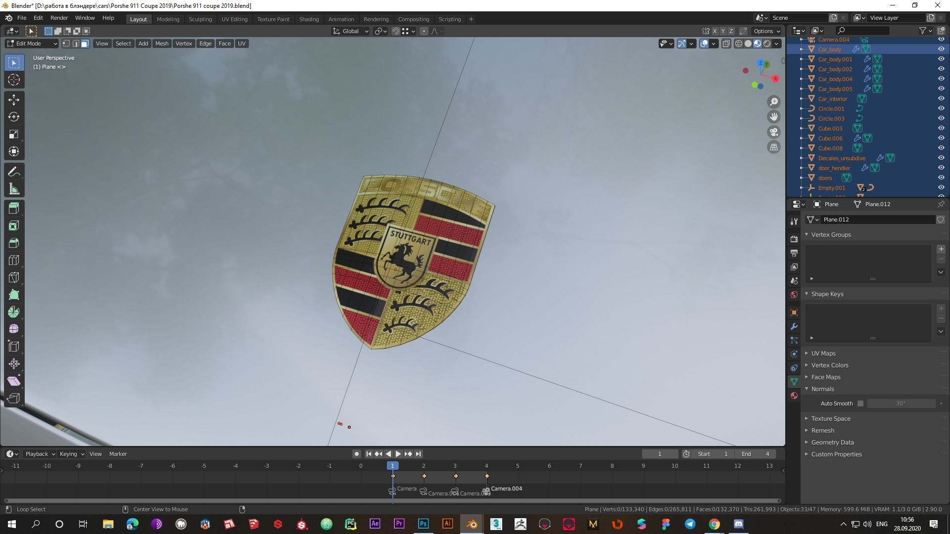 Porshe 911 carrera s coupe 2019 MODEL Low-poly 3D model_18