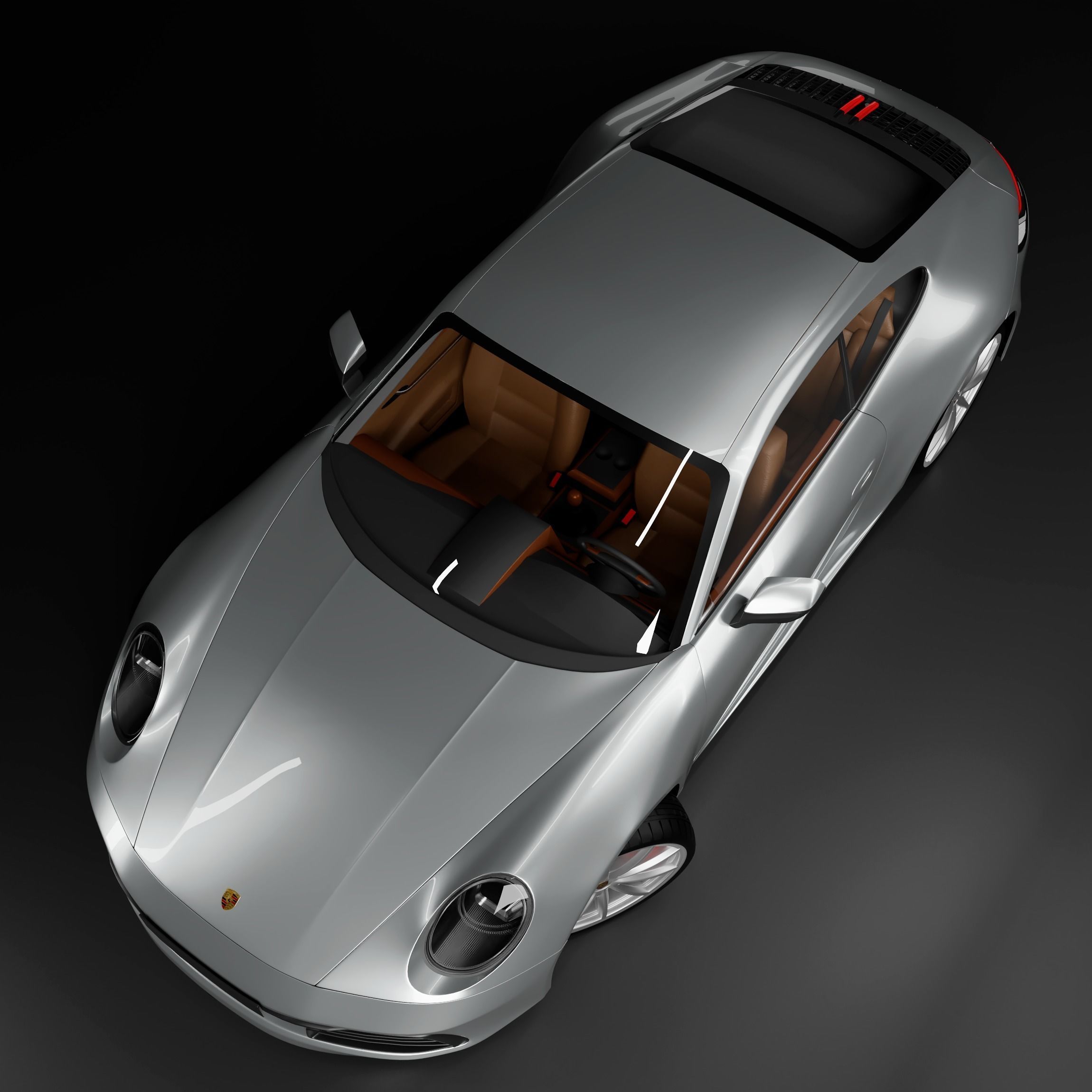 Porshe 911 carrera s coupe 2019 MODEL Low-poly 3D model_3
