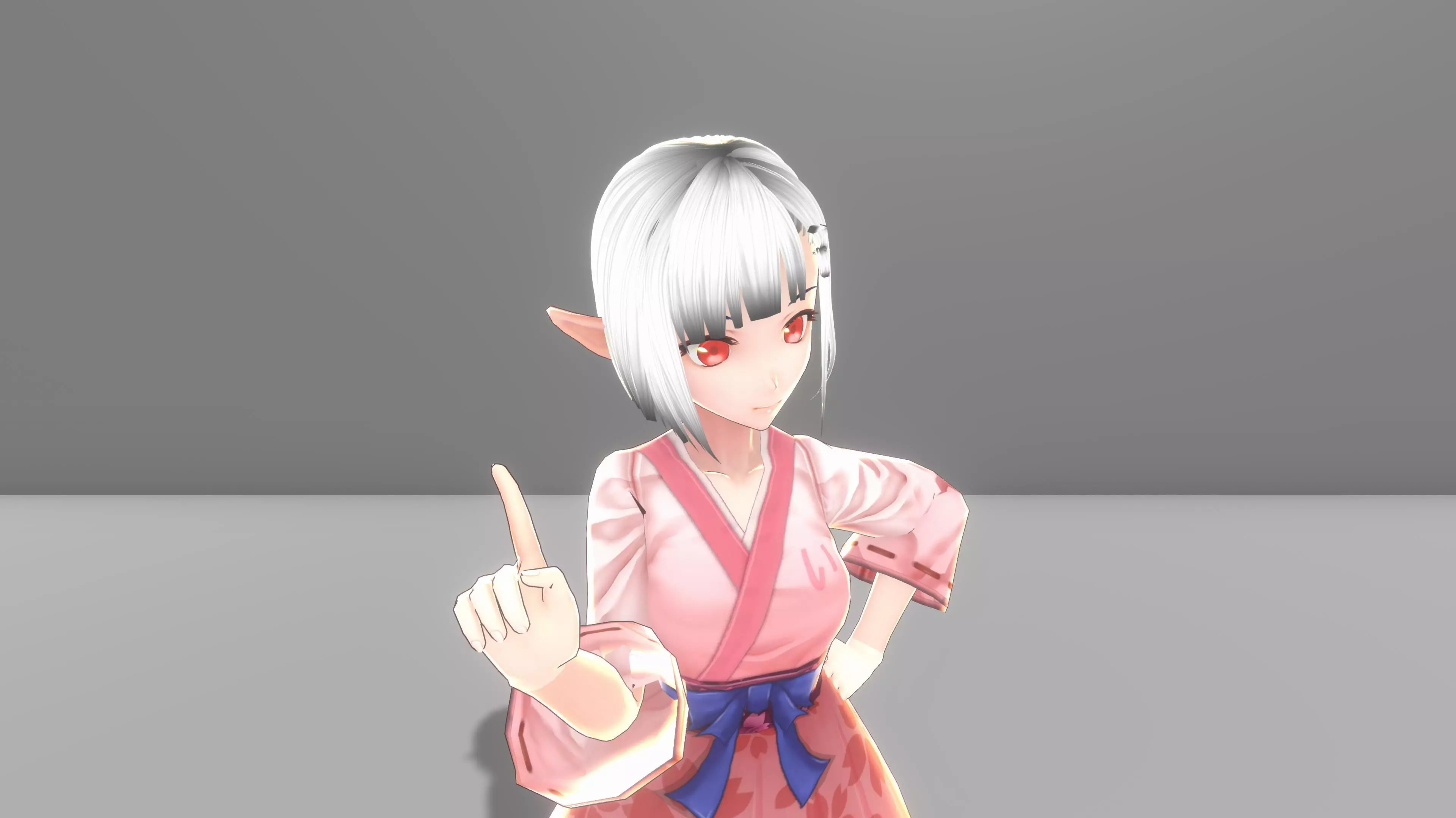 Luna Half Elf Original Character VR and Game Ready Low-poly 3D model