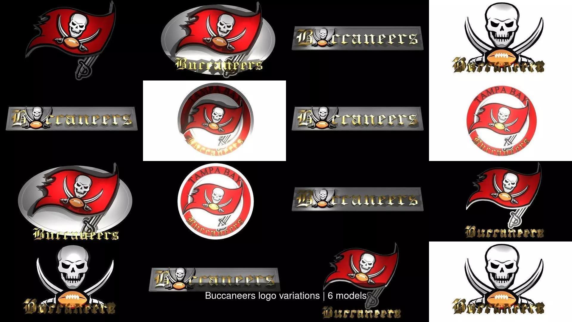 Buccaneers logo variations 3D Model Collection_1