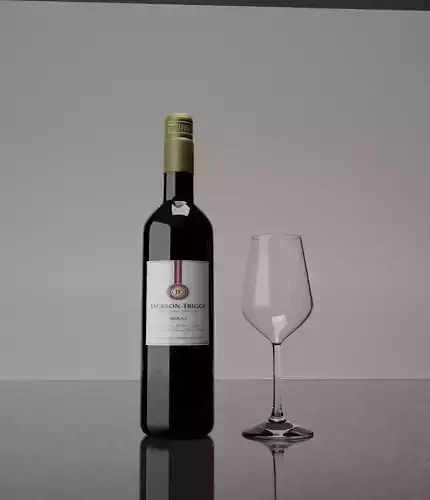 Wine and Glass Scene in Blender