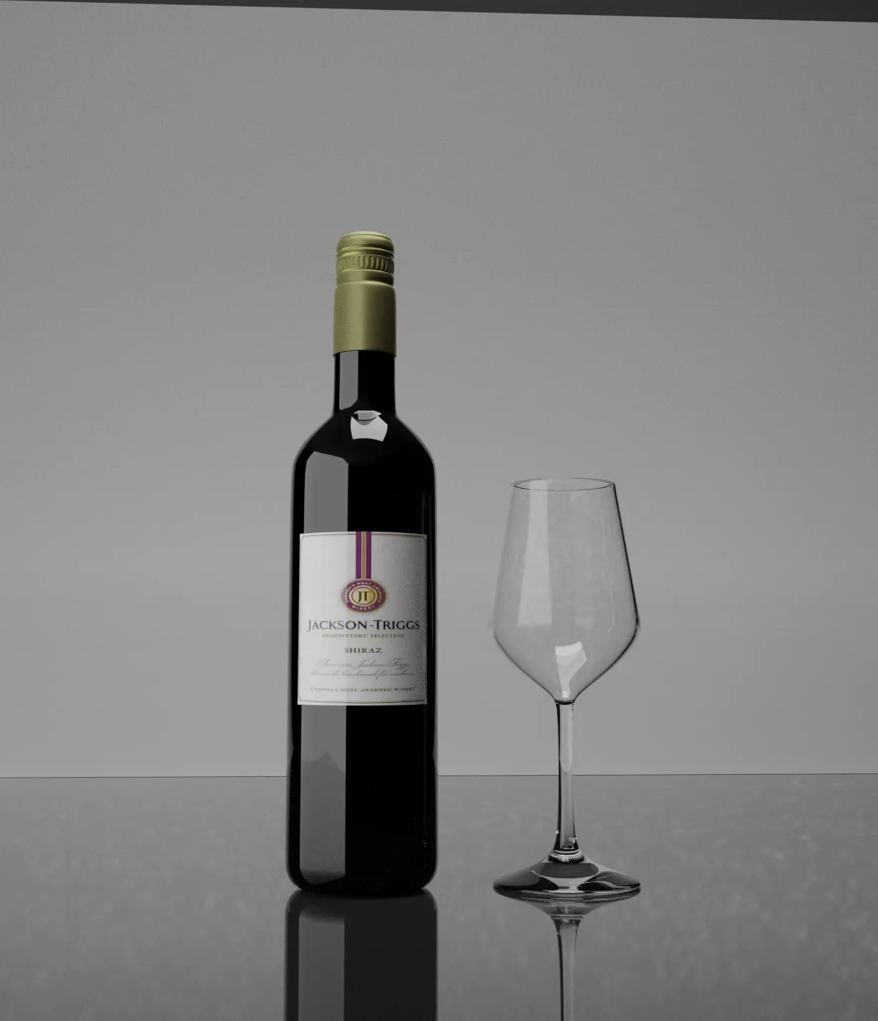 Wine and Glass Scene in Blender 3D model