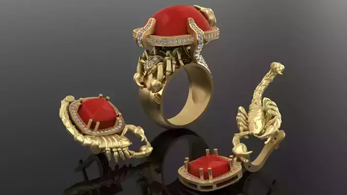 Scorpions Headset  Earrings with Ring