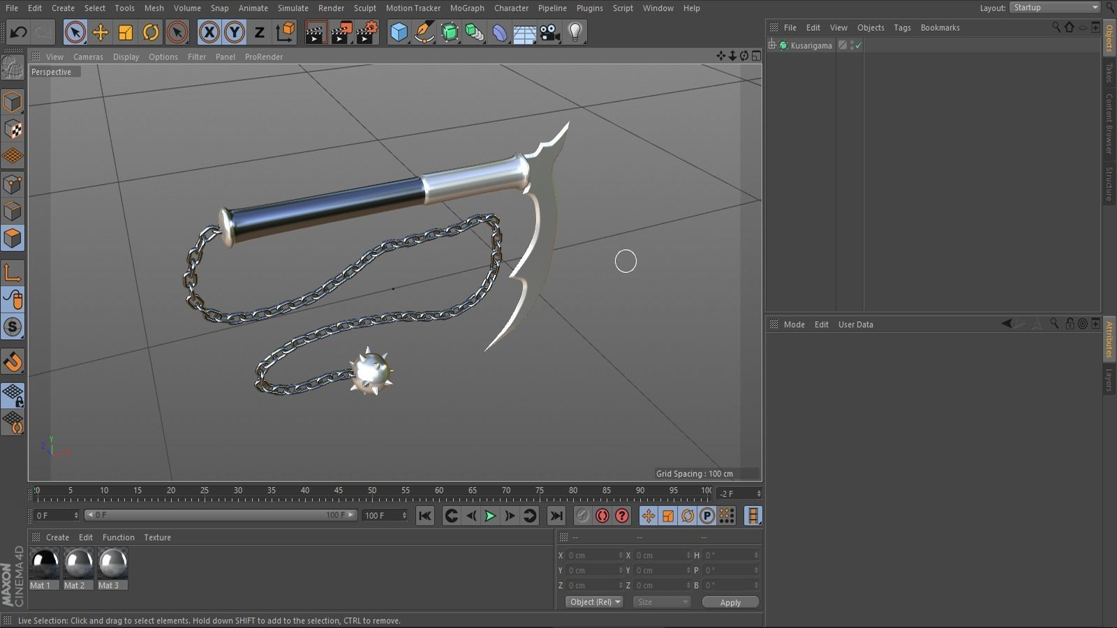 Heavy Kusarigama 3D model_10
