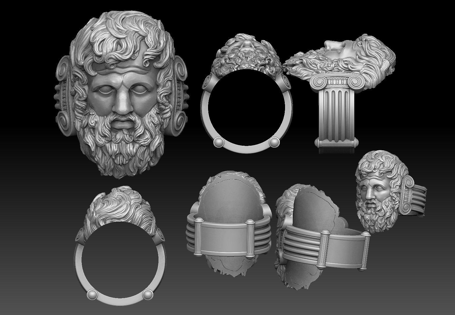 zeus Jupiter   ring   3D print model_2