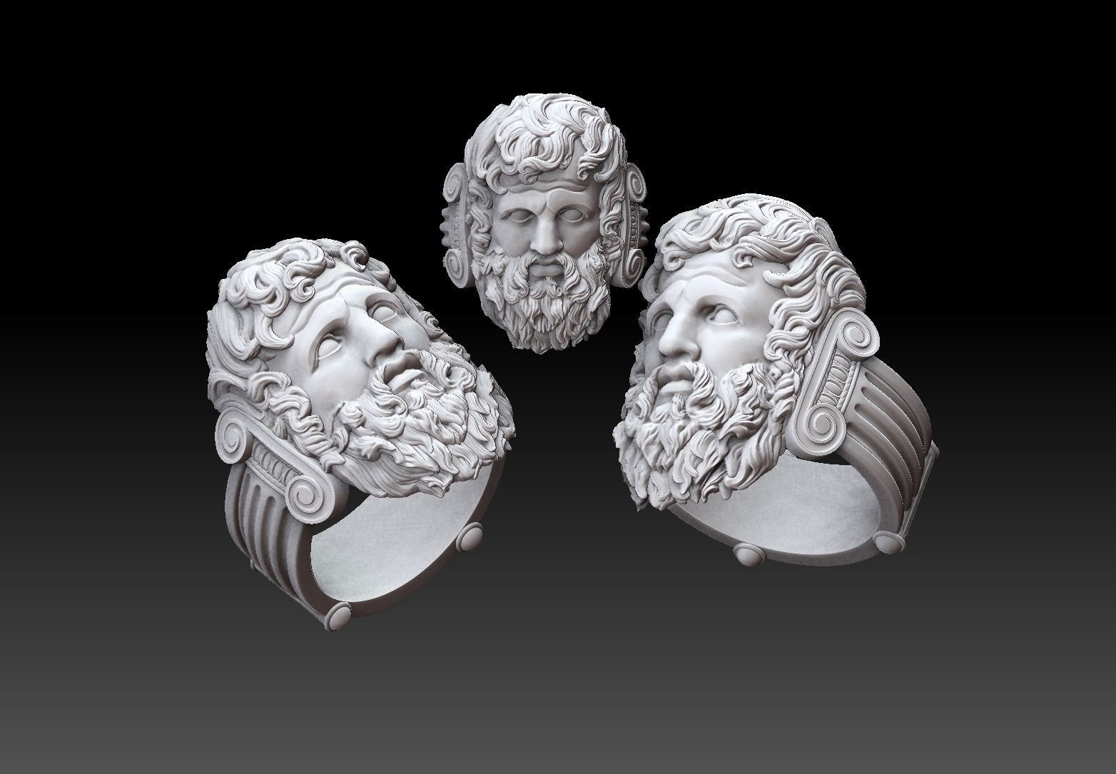 zeus Jupiter   ring   3D print model_13