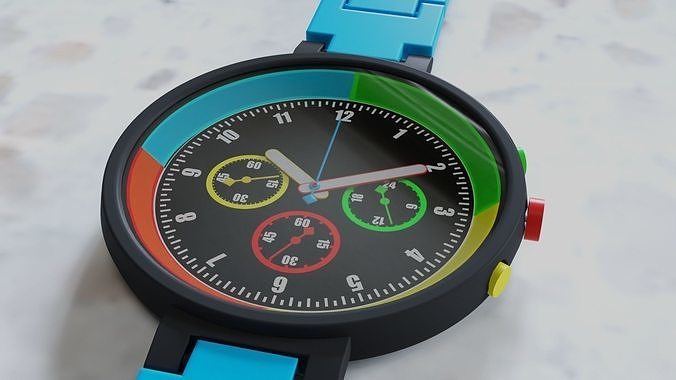 Chronograph Watch made with blender octane Free 3D model