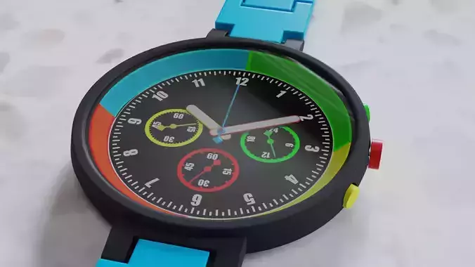 Chronograph Watch made with blender octane Free 3D model