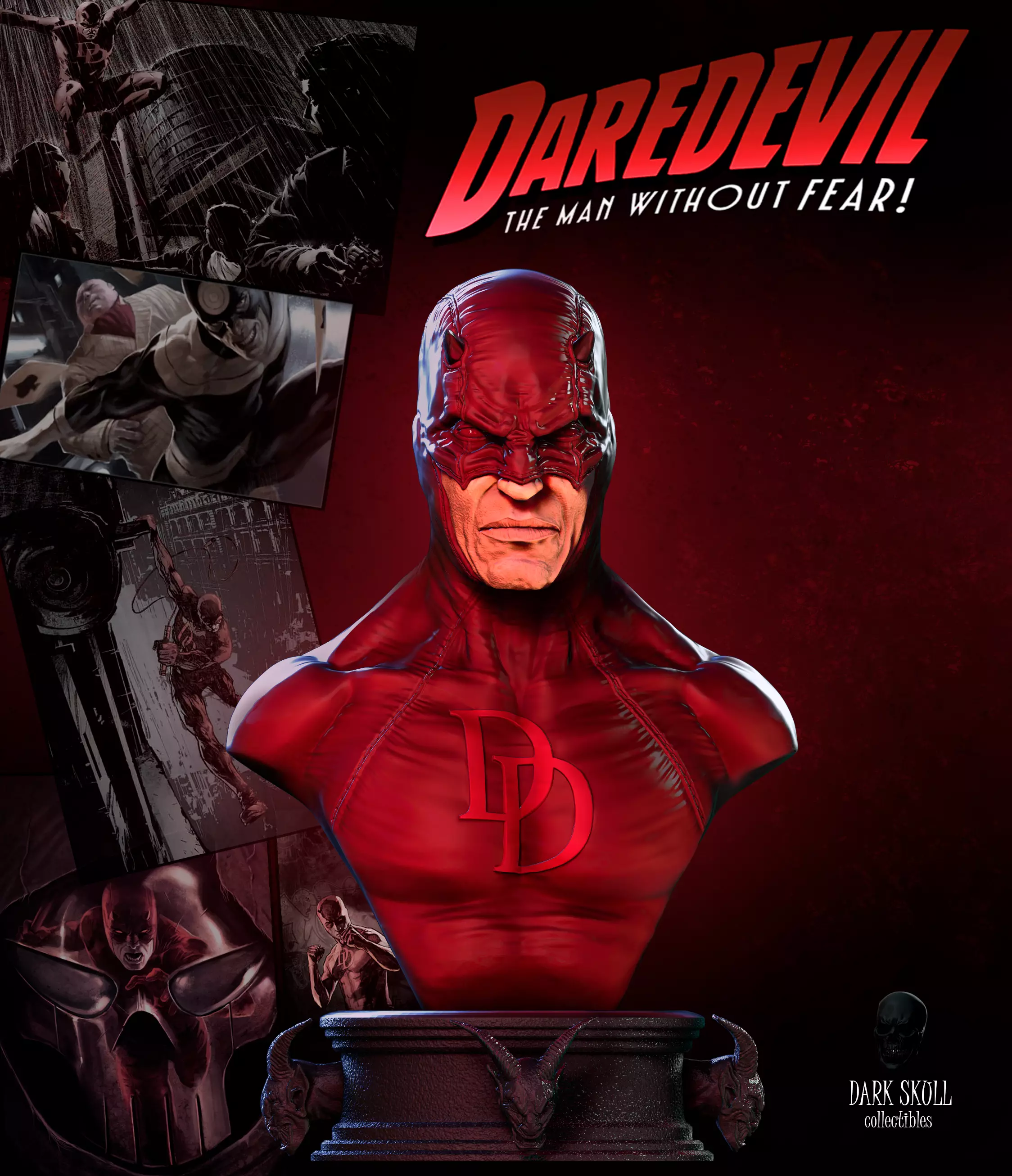 CLASSIC DAREDEVIL BUST  3D print model_0