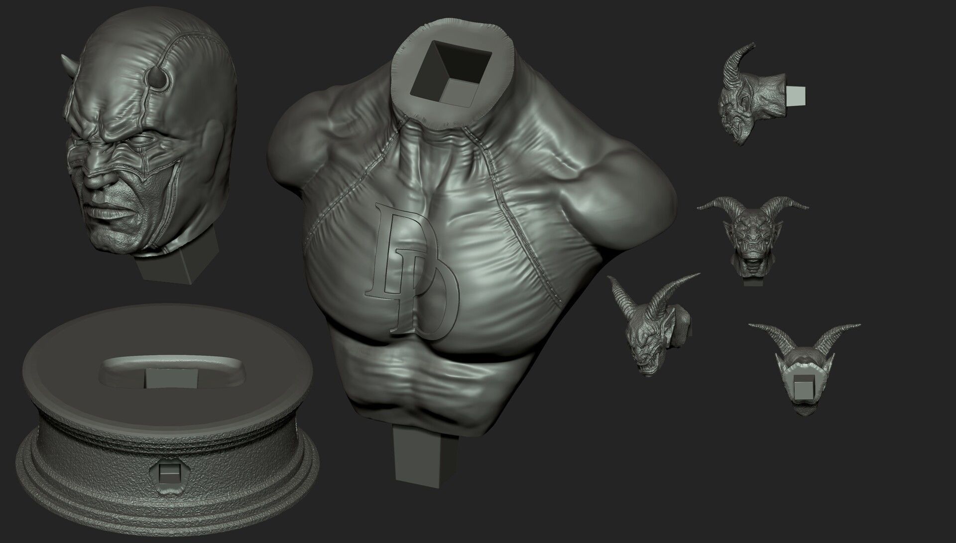 CLASSIC DAREDEVIL BUST  3D print model_6