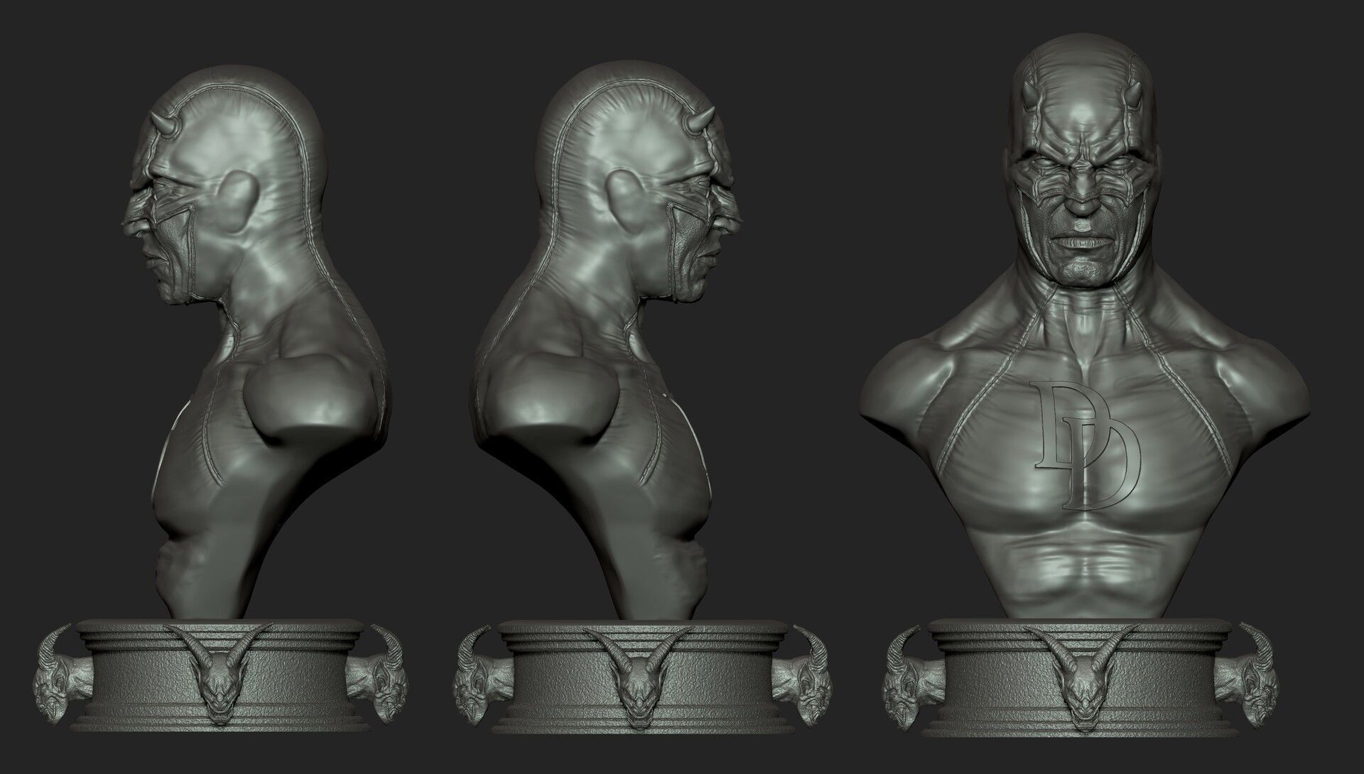 CLASSIC DAREDEVIL BUST  3D print model_5
