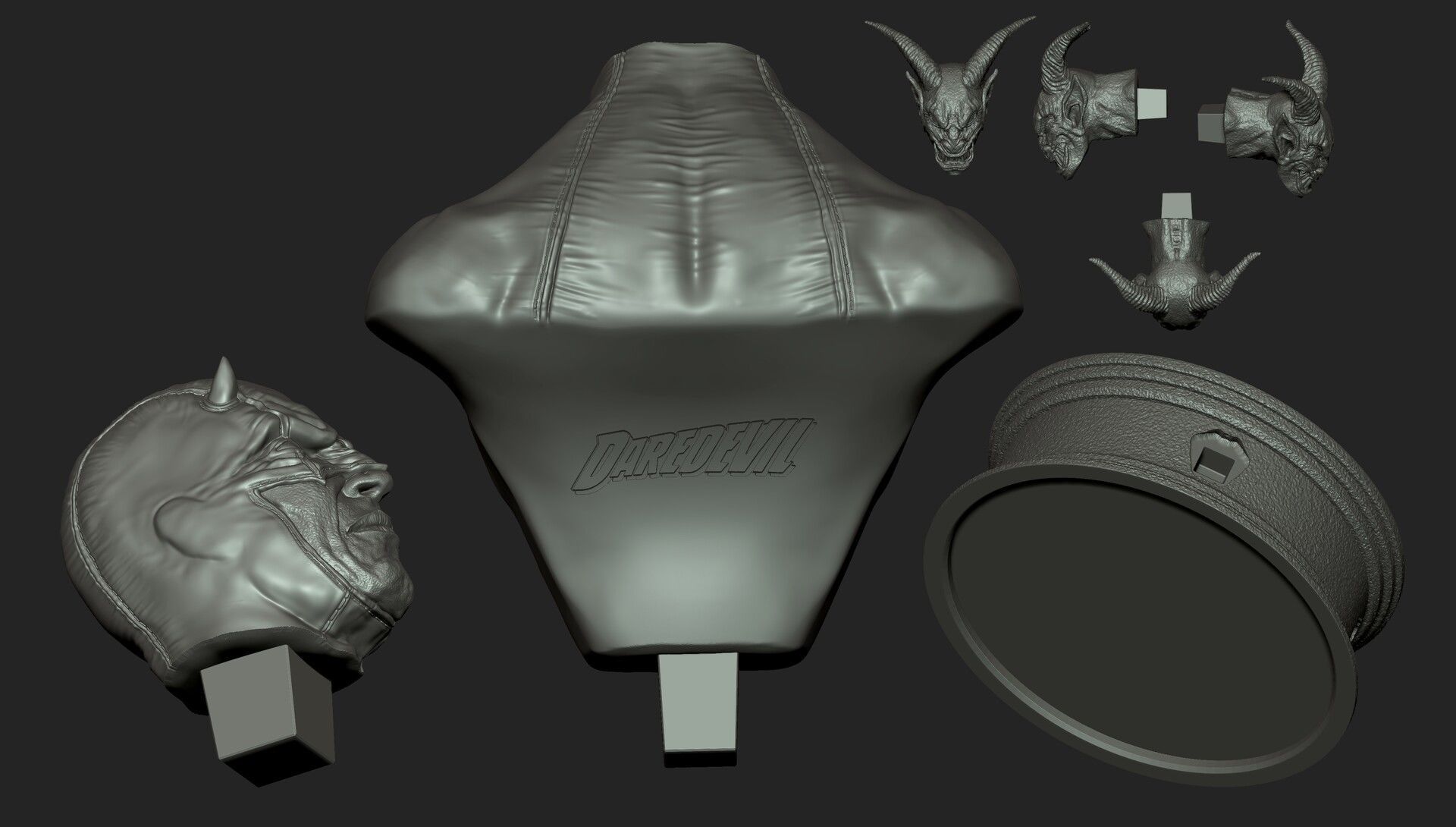 CLASSIC DAREDEVIL BUST  3D print model_7