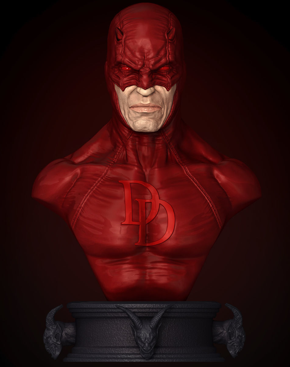 CLASSIC DAREDEVIL BUST  3D print model_1
