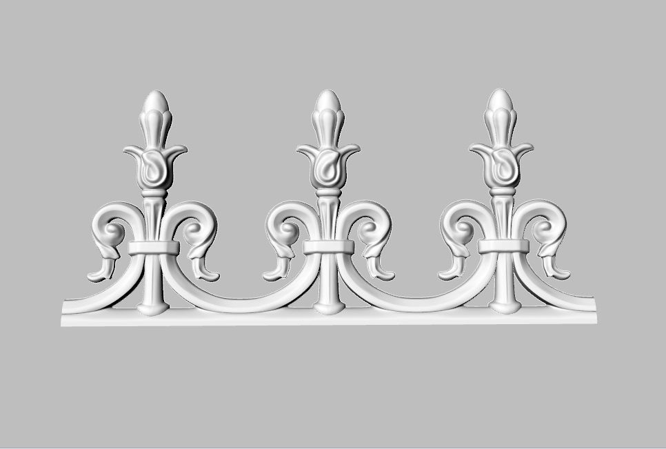 Roof ornement friezes tulip pattern HD model for CNC or Printer 3D print model_4