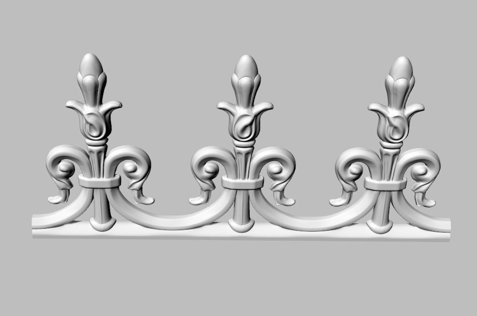 Roof ornement friezes tulip pattern HD model for CNC or Printer 3D print model_5