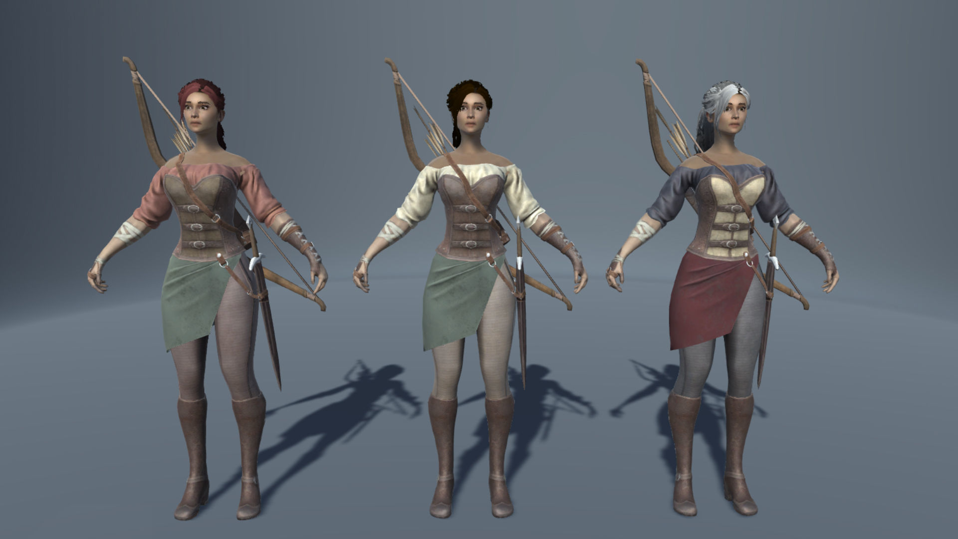 Forest Huntress Low-poly 3D model_12