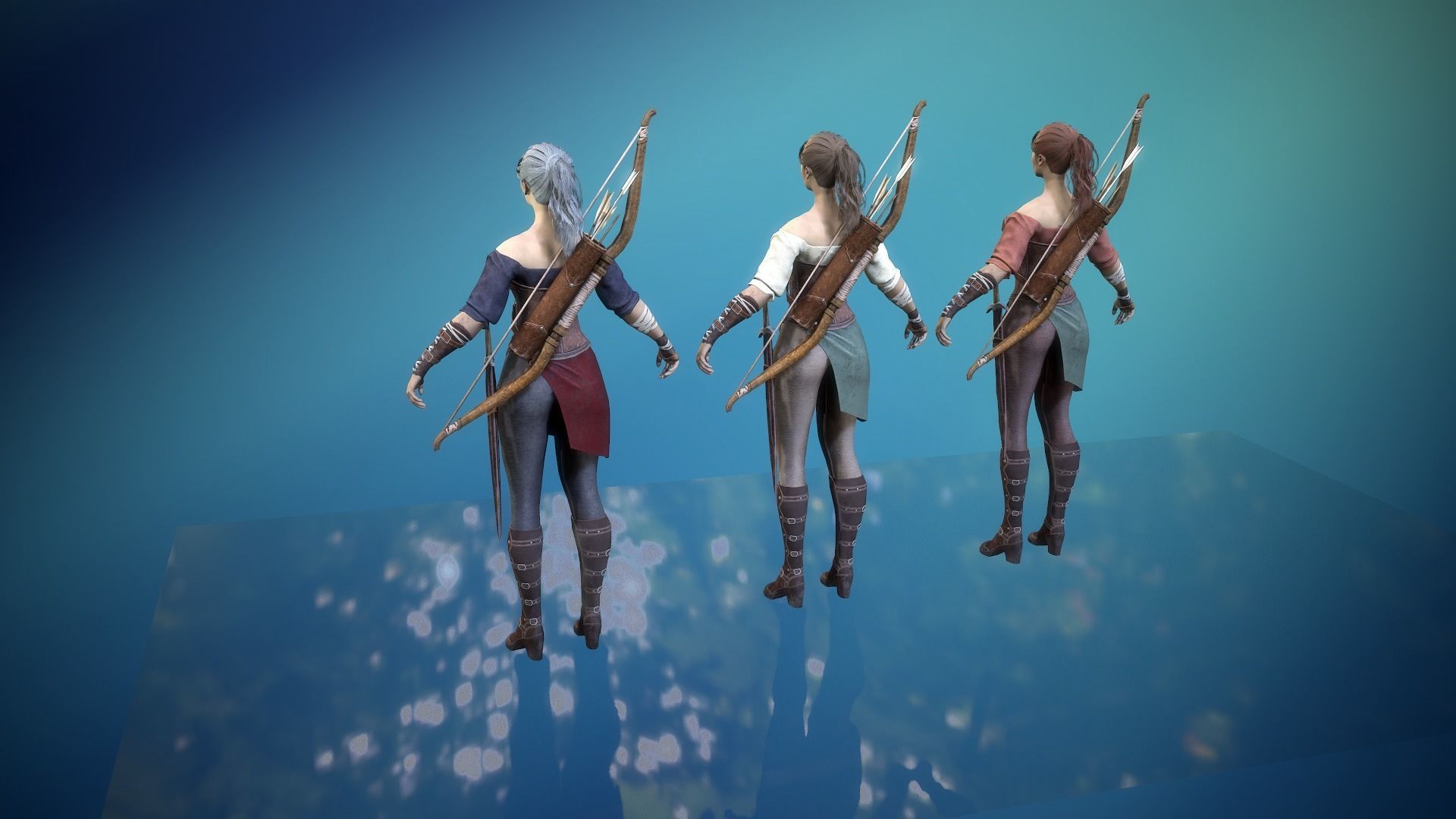 Forest Huntress Low-poly 3D model_11