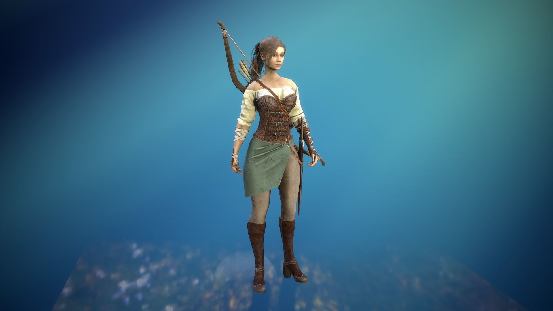 Forest Huntress Low-poly 3D model_13