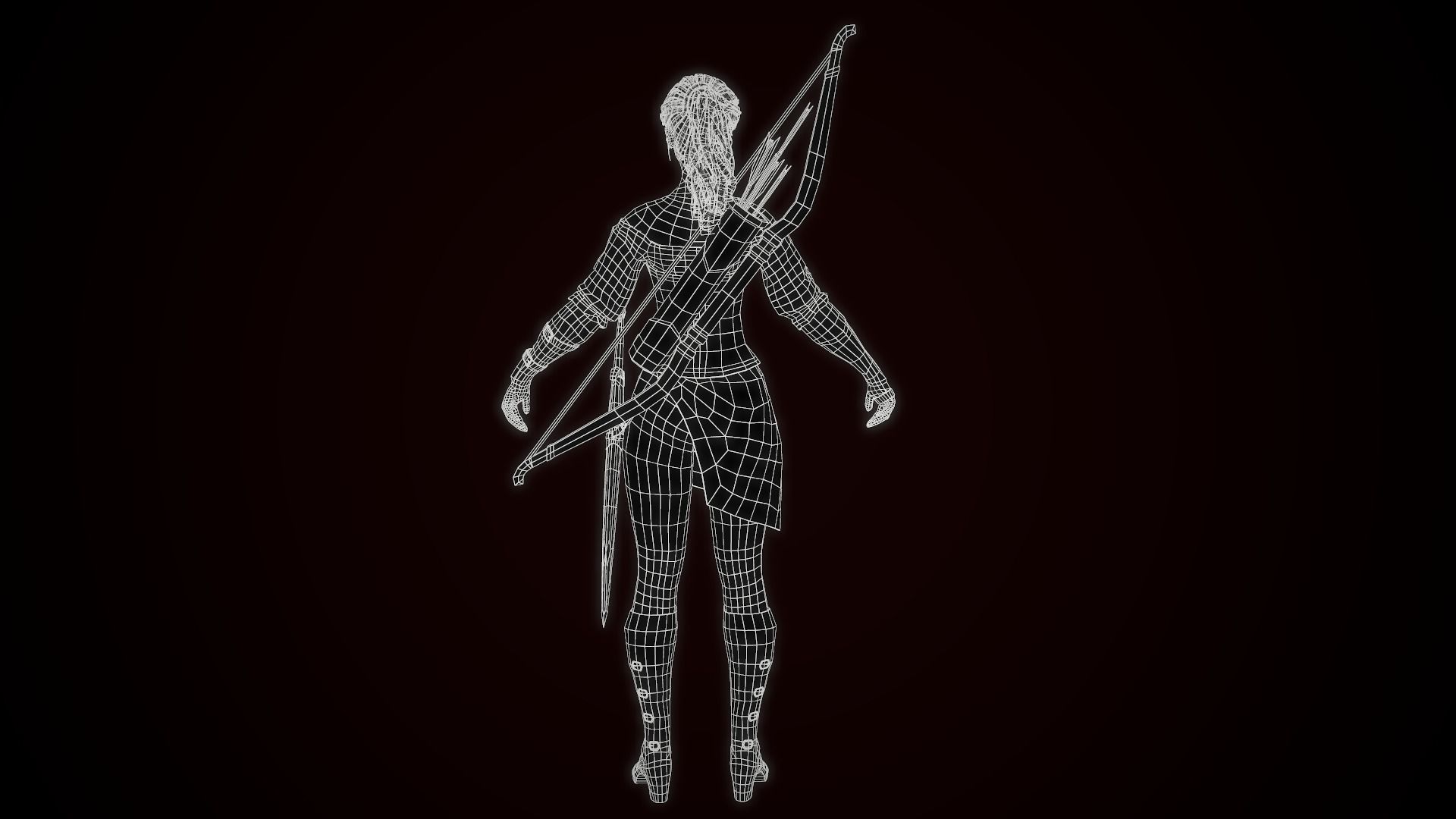 Forest Huntress Low-poly 3D model_22