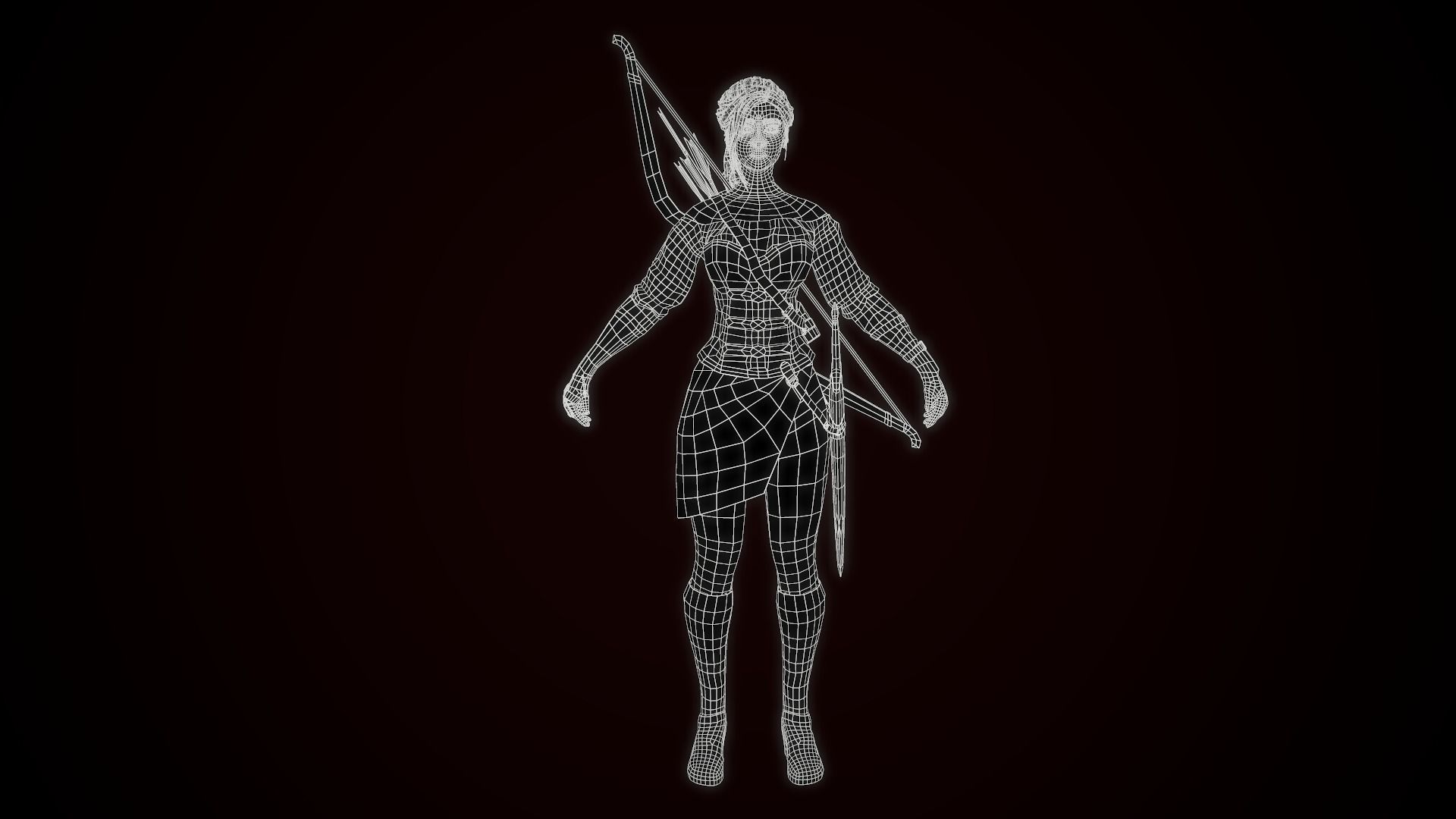 Forest Huntress Low-poly 3D model_20