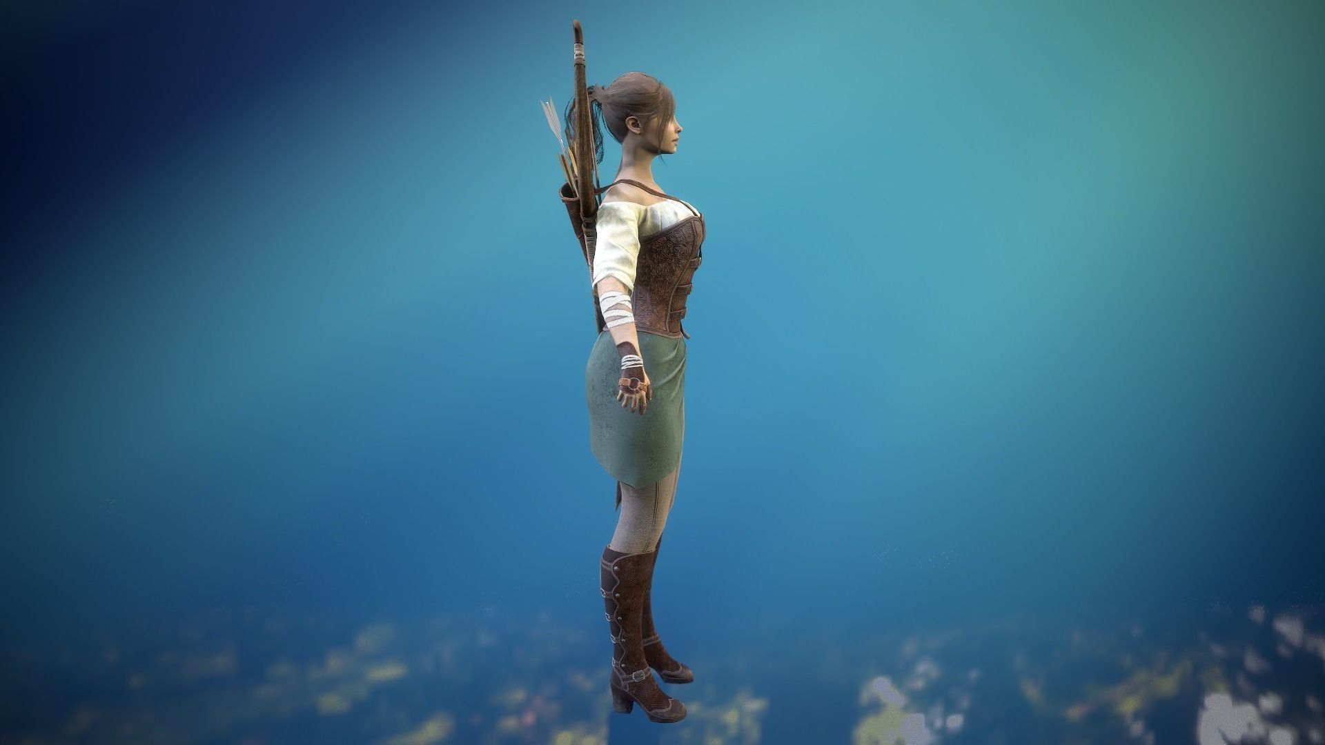 Forest Huntress Low-poly 3D model_14