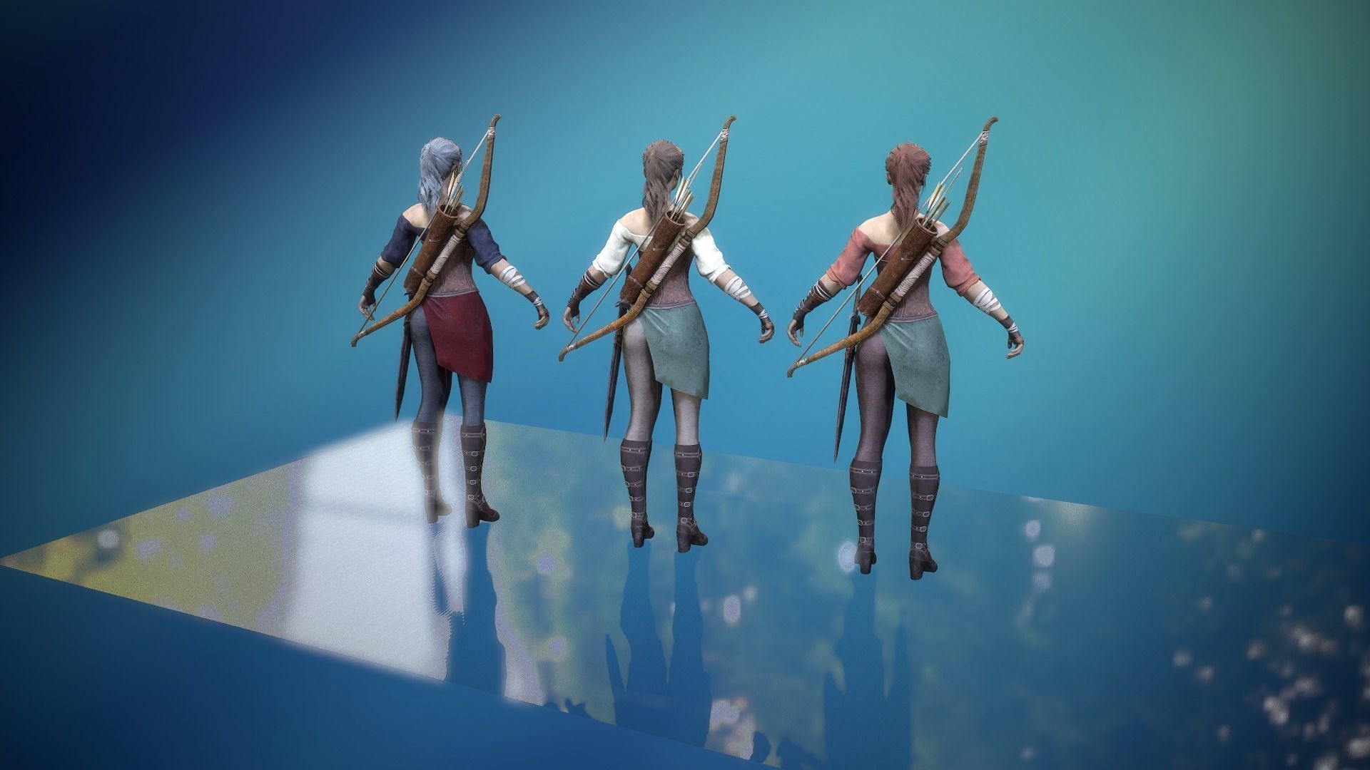 Forest Huntress Low-poly 3D model_10