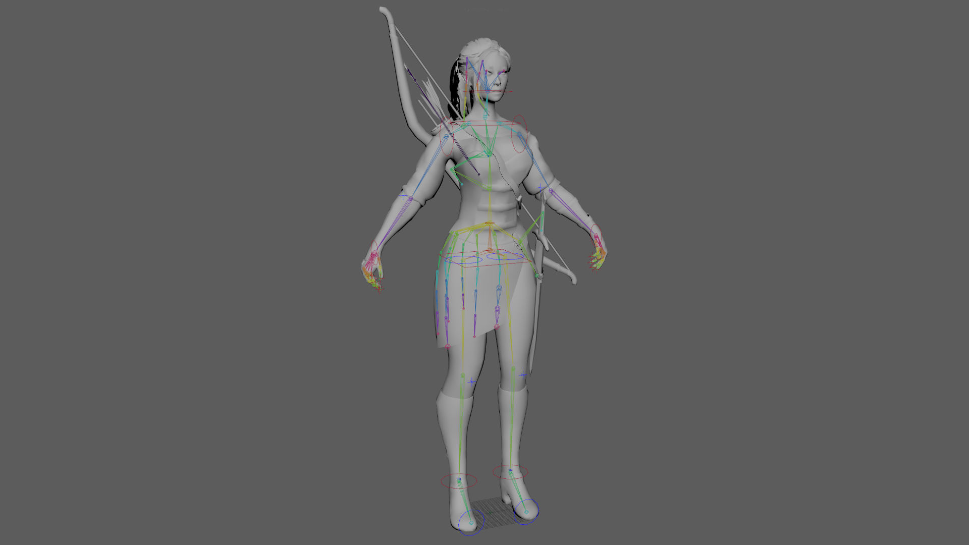 Forest Huntress Low-poly 3D model_7