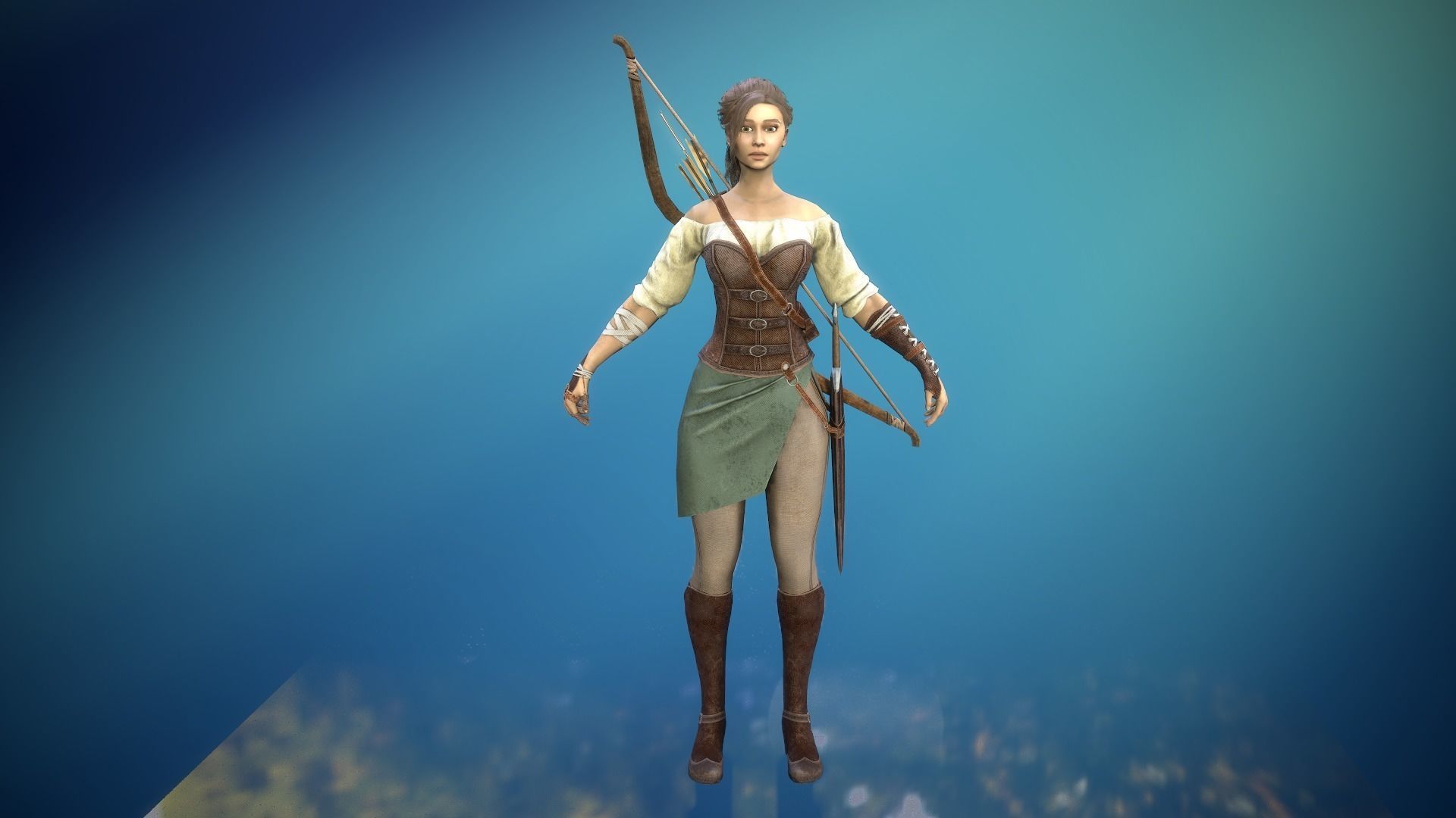 Forest Huntress Low-poly 3D model_17