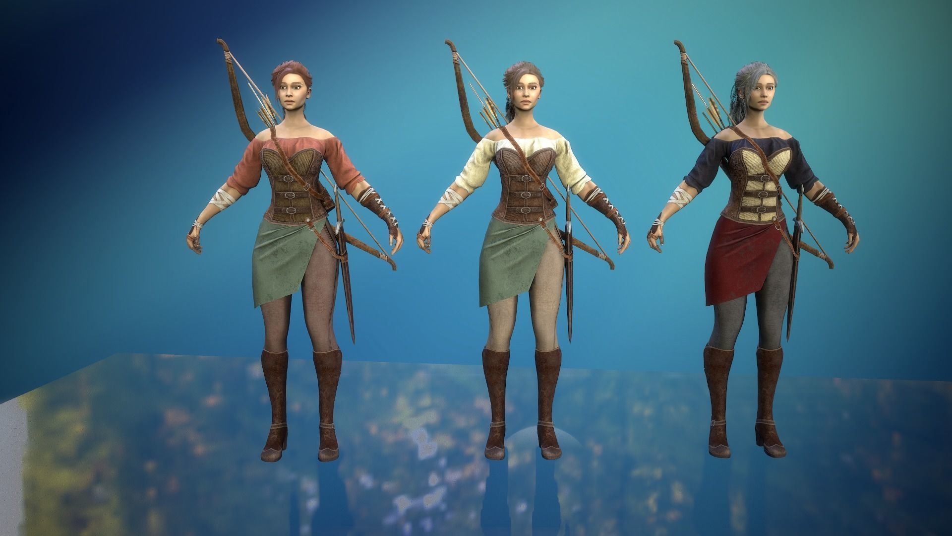 Forest Huntress Low-poly 3D model_8